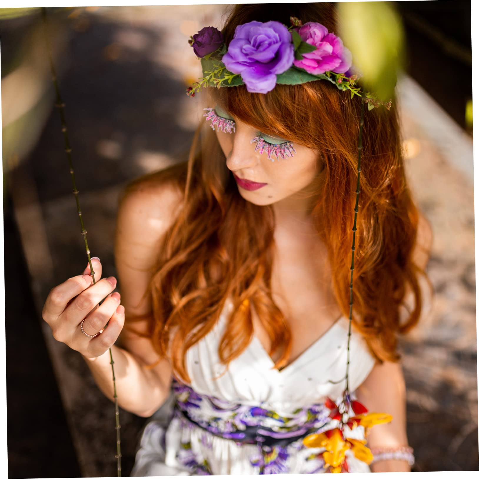 minkissy 25 Paar farbige falsche wimpern lange falsche wimper künstliche Wimpern Glitzer-Wimpern kosmetische wimpern falsche Wimpernverlängerung Cosplay verlängern 3d chemische Faser