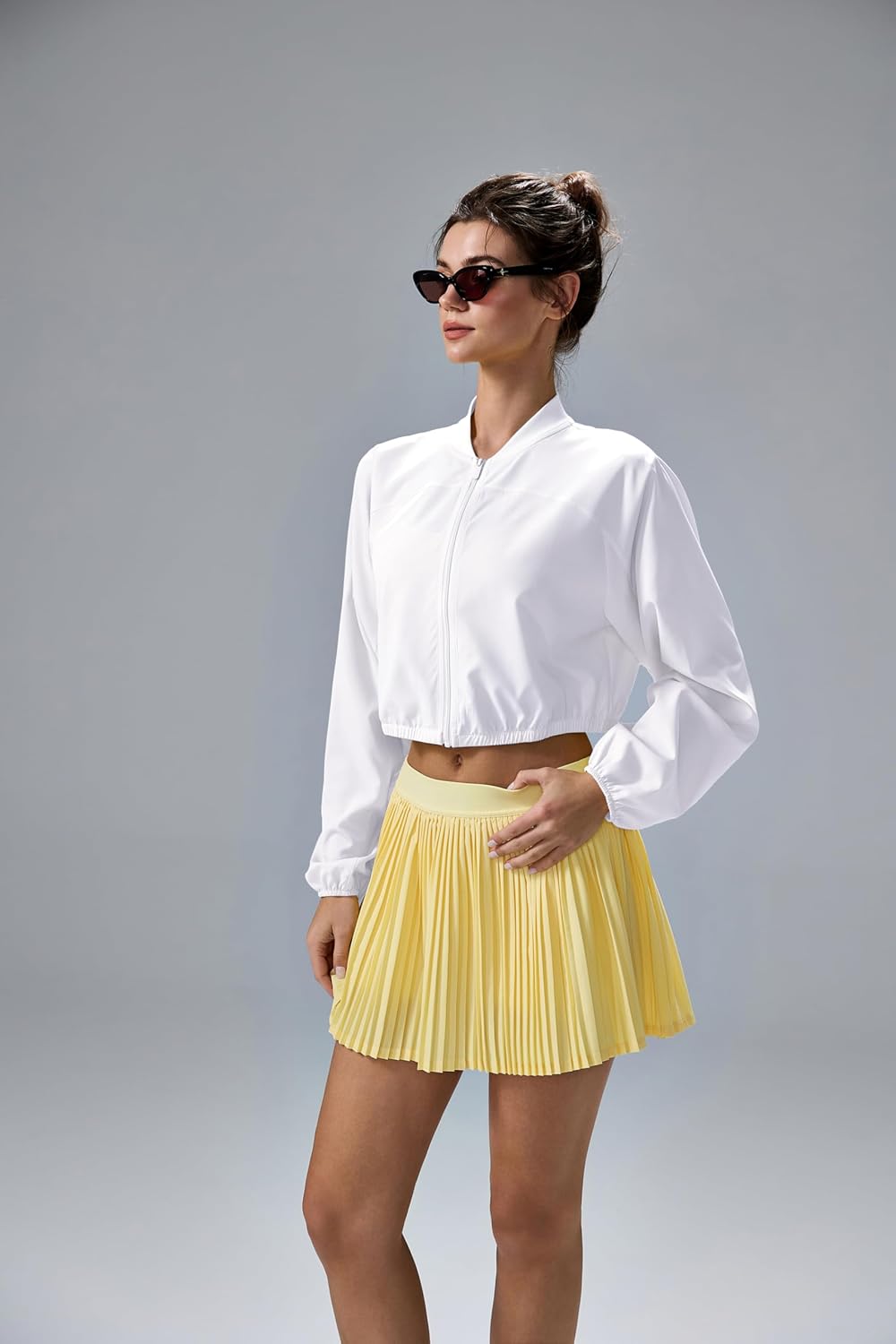 altiland Lightweight Workout Jacket for Women, Cropped Full Zip Athletic Gym Running Jackets UPF 50+ - Image 2