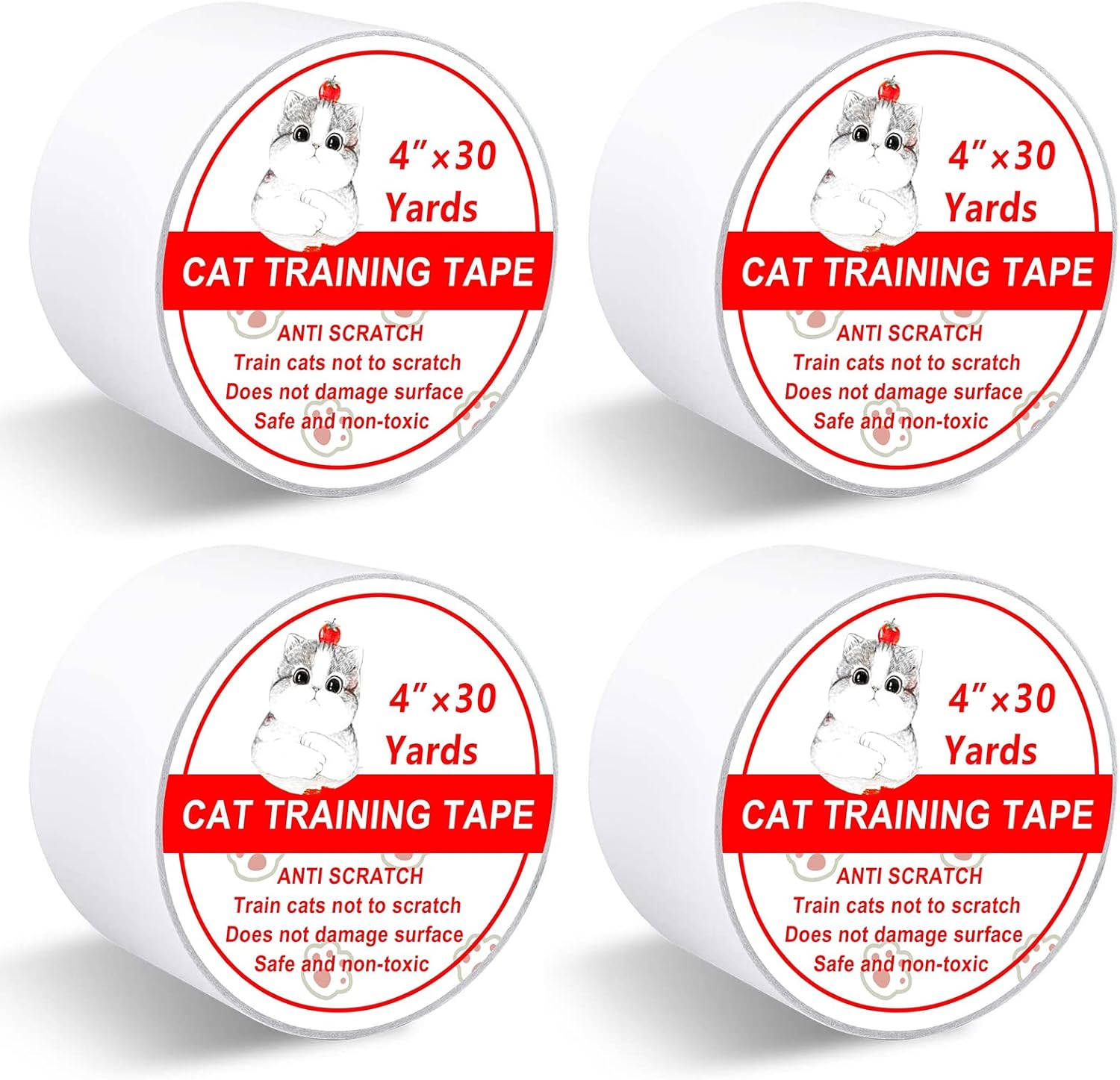 Multiple Sizes (4" x 30 4roll Cat Training Tape, Double