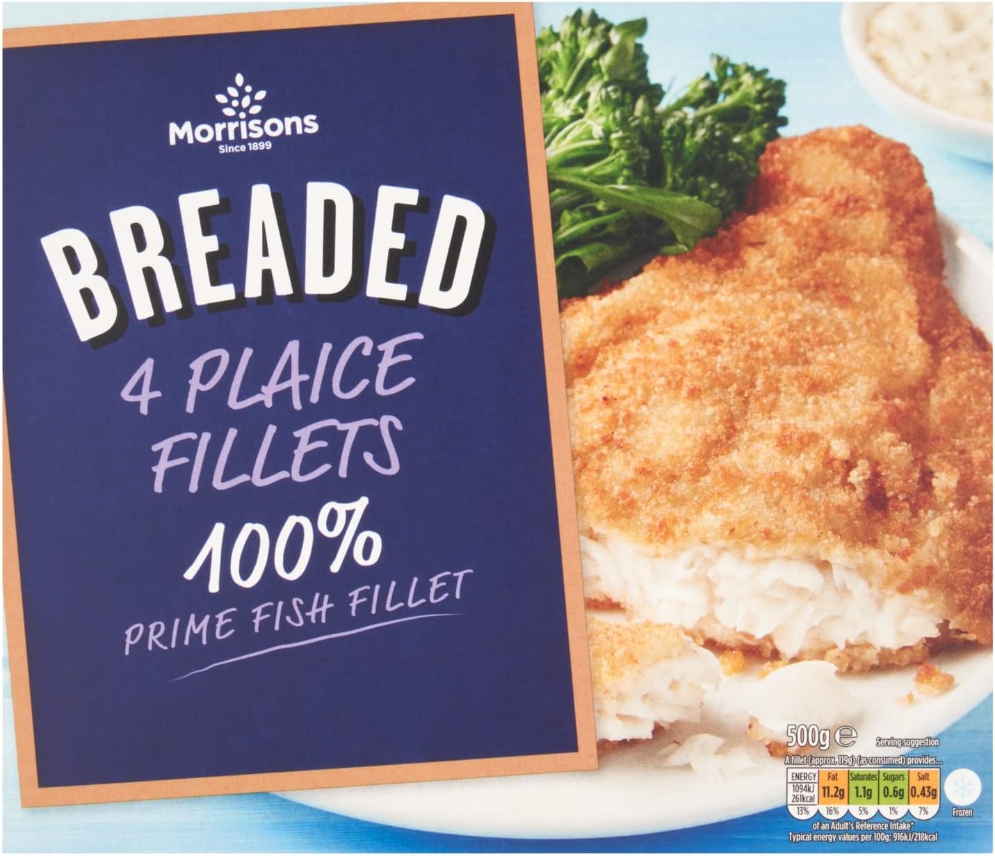 Morrisons 4 Breaded Plaice Fillets, 500g (Frozen) Amazon.co.uk Grocery