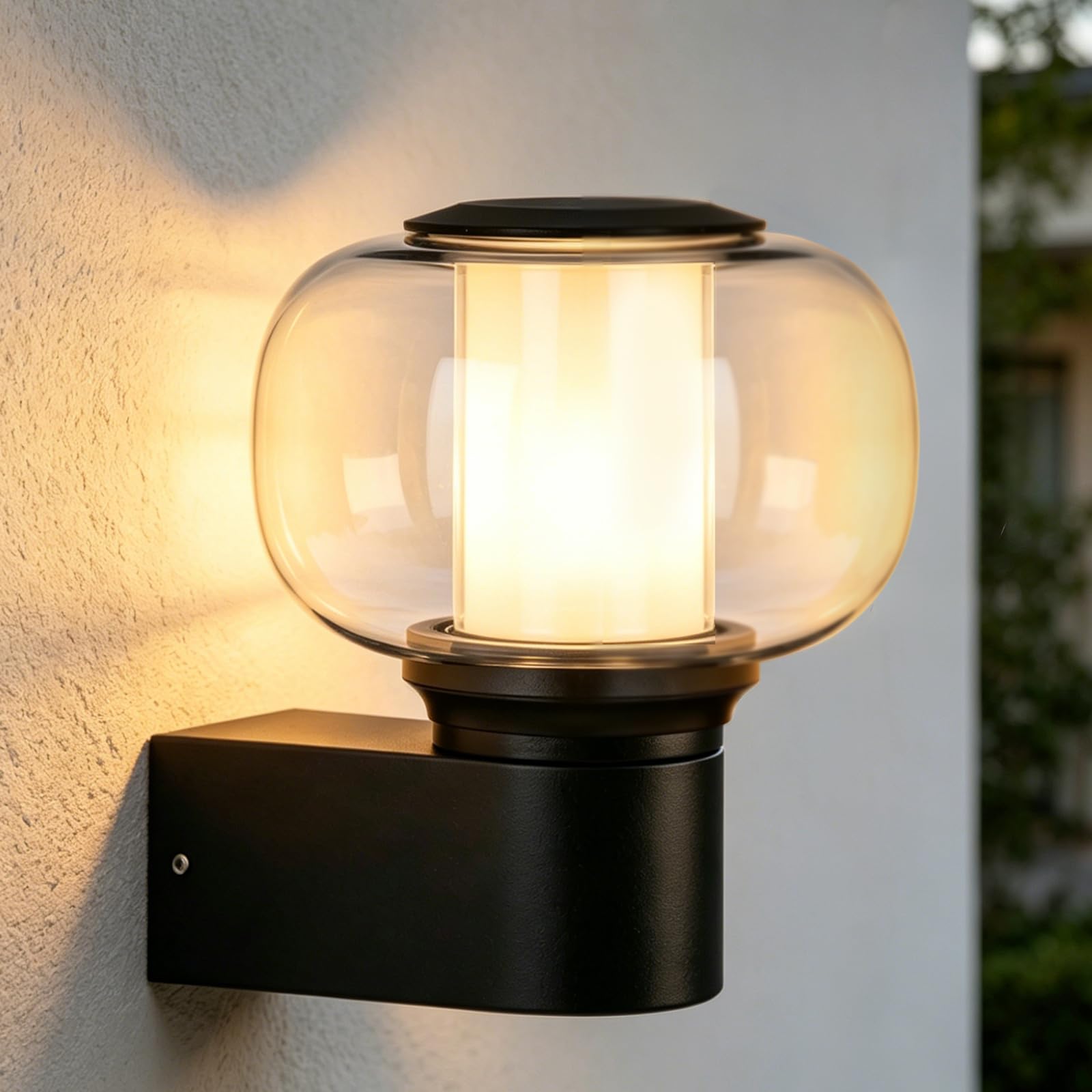 Glitzerlife Applique Murale Extérieure E27 Ronde IP65 Éclairage | Intérieur Extérieur Pour Mur Maison Balcon Couloir Terrasse Sans Ampoule MAX 40W