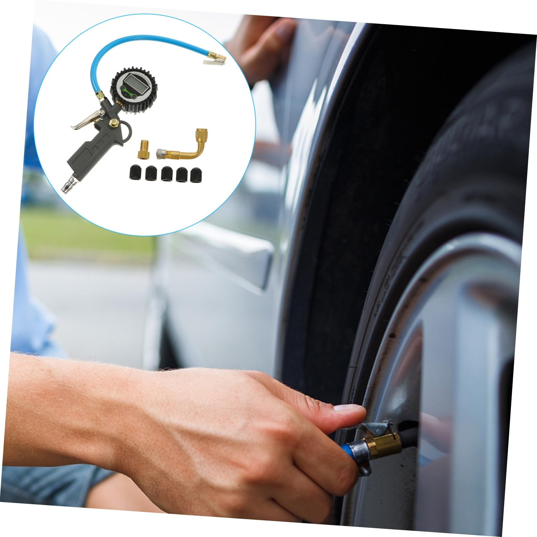 PLAFOPE Manomètre de Pression Pneu Numérique Portable Outil de Test de Gonflage Auto Compact et pour Voiture Camion Suv