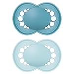 MAM Original Matte Baby Pacifier, Nipple Shape Helps Promote Healthy Oral Development, Sterilizer Case, 2 Pack, 6-16 Months, Boy,2 Count (Pack of 1)