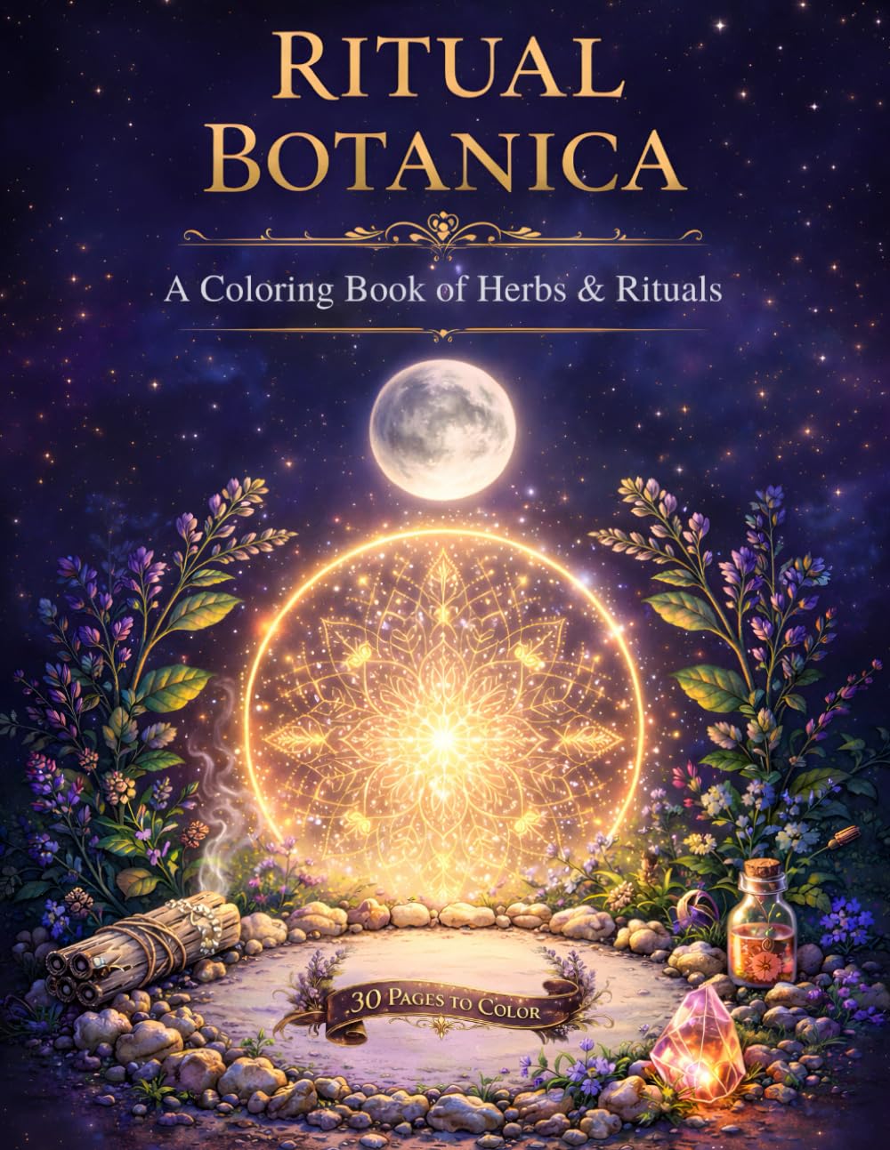 Ritual Botanica: A Mystical Coloring Journey Through Sacred Herbs Rituals and Lunar Magic