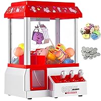 Macchina ad Artiglio per Bambini Caramelle Machine con 10 Bambole 24 Valuta di Gioco
