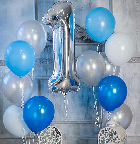 Miniatura 4 de Globo grande de plata número 1 de 40 pulgadas letras del alfabeto globos de helio números grandes para cumpleaños aniversario fiesta graduación