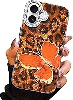 Vista 34 de I-MGAE-IN-AR - Funda compacta para iPhone 16 Pro Max con diseño de mariposa plateada brillante, a la moda, suave, delgada, de poliuretano