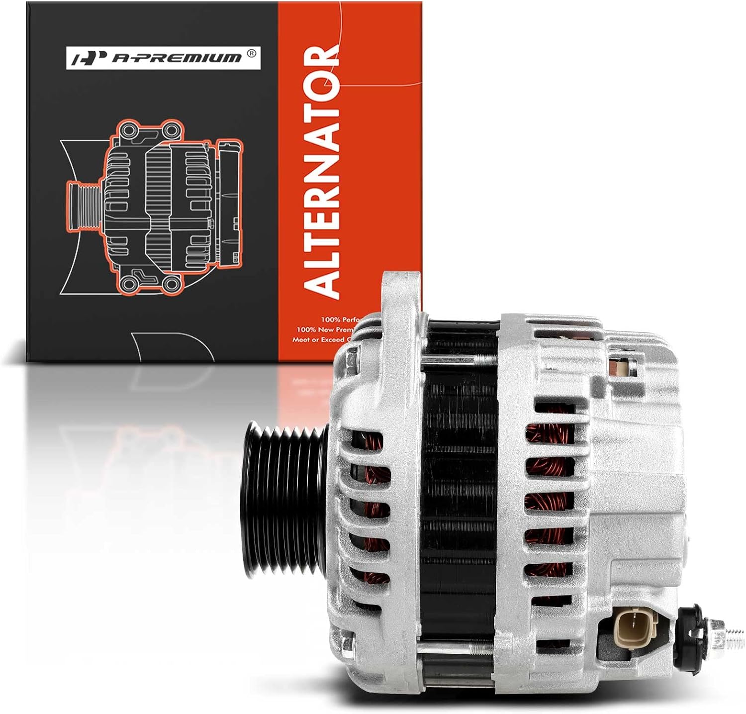 A-Premium Alternator Compatible with Nissan 350Z 07-09, 370Z 09-10 & Infiniti M35 09-10, Q50 14-15, Q70 14-19, 3.5L 3.7L, 150Amp 12V 7-Groove Pulley Clockwise, Replace# 400-48164, 23100-JK01A