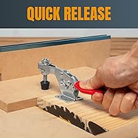 Vista 4 de POWERTEC Abrazaderas de palanca de 8 unidades, capacidad de 300 libras, abrazaderas horizontales de liberación rápida 201B con punta de presión