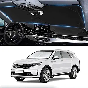 Custom Fit Sorento Windshield Sunshade for 2021-2024 2025 2026 KIA Sorento Front Window Shades Cover for Windshield Sun Visor Protector 210T Reflector Block Heat and Sun Protection Cooler Accessories