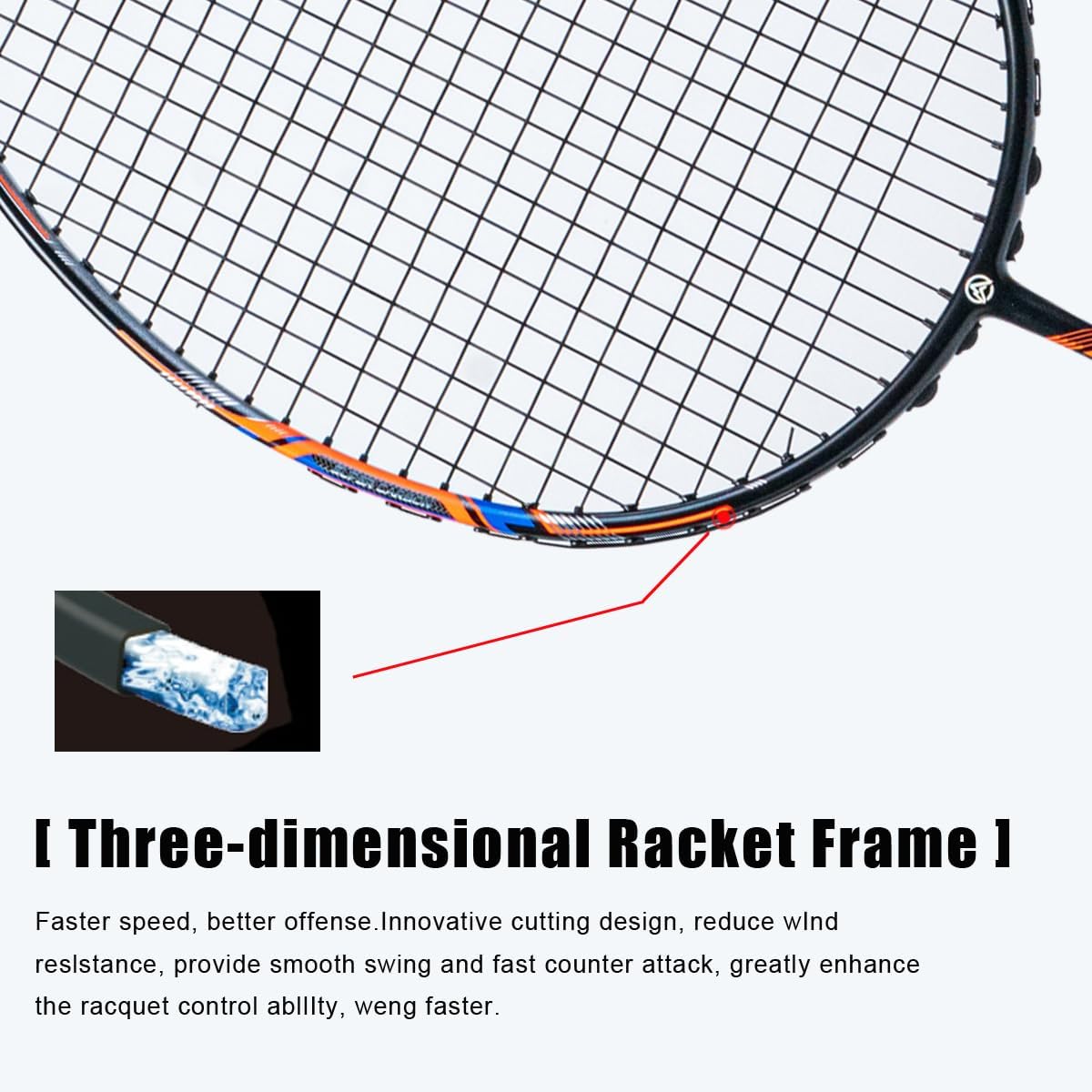 GJ 10U G5 Super Light Professional Full Carbon Fiber Badminton Racket with Gift Box, Badminton Racquet for Outdoor Backyard Sports Including 1 Flannel Bag, 2 Grips Tapes