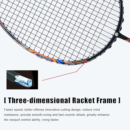 Miniatura 5 de GJ 10U G5 - Raqueta de bádminton profesional de fibra de carbono completa con caja de regalo, raqueta de bádminton para deportes al aire libre en el