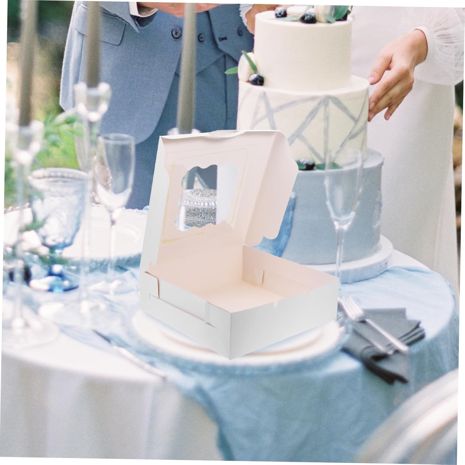 Gatuida 20pcs Boxes Cake Box Cake Container Multi-function Cake Case Bakery Boxes Bread Storage Boxes for Treats Cake Carrying Case Cake Storage Case Boxes for Baked Goods Cake Carrier, White