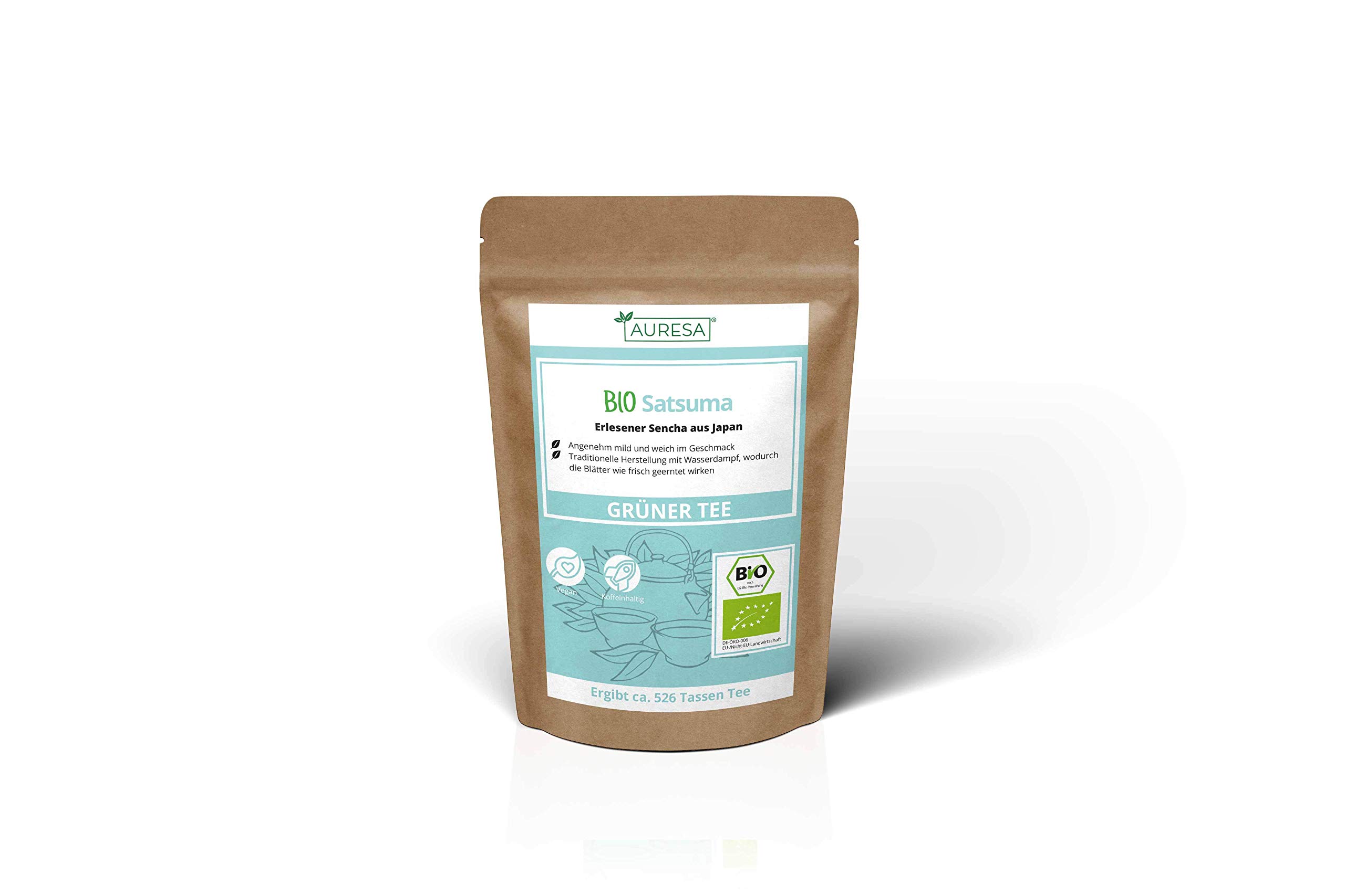 AURESA Bio Grüner Tee Satsuma | Mild weicher Sencha aus Japan | Kontrolliert biologischer Anbau