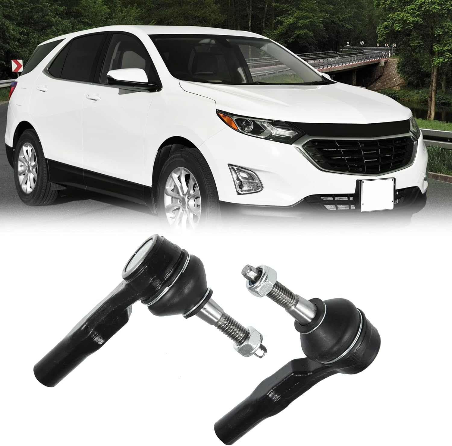 X AUTOHAUX 2pcs Front Outer Tie Rod End Links Suspension Steering Part ES800640 for GMC Terrain 10-17 for Chevrolet Equinox 10-17 for Cadillac SRX 10-11 13-16
