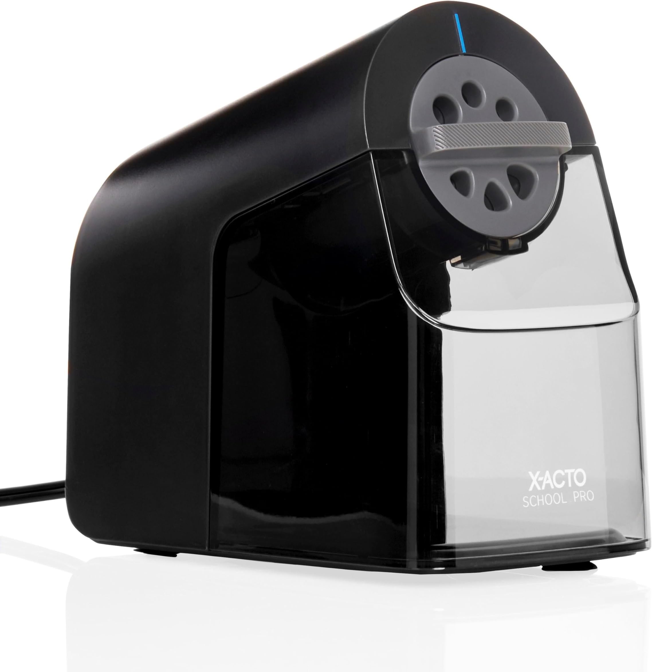 X-ACTO Pencil Sharpener, School Pro Electric Pencil Sharpener, With Six Size Dial, XL Shavings Bin, Black, 1 Count - Heavy Duty, Teacher and School Supplies