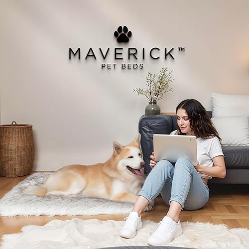 Miniatura 6 de MAVERICK Cama ortopédica para perro de alta calidad, con espuma viscoelástica de alta calidad, superficie de sueño de piel sintética de lujo, forro