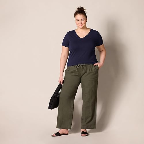 Vista 414 de Yaxa Essentials Women's Regular-Fit Short-Sleeve Crewneck T-Shirt