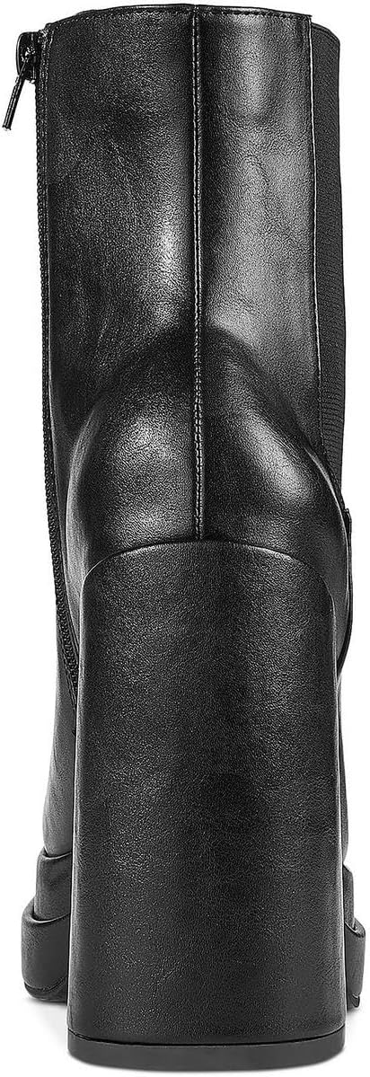 Wild Pair Womens Ohara Faux Leather Chunky Ankle Boots Black 9 Medium (B,M) - Image 3