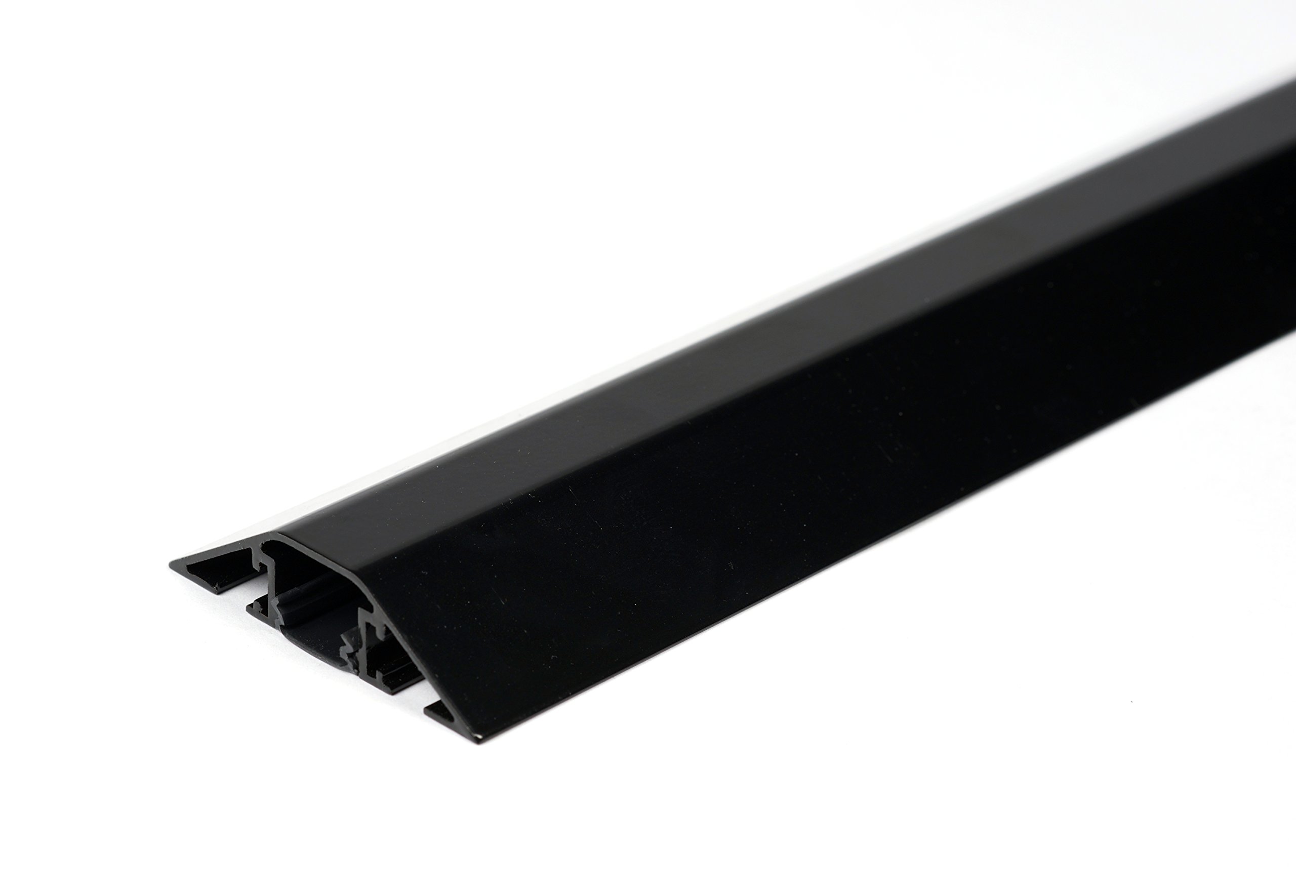 EHA 47751 aluminiowy mostek kablowy, 1,5 m zestaw z taśmą klejącą, czarny, 1500 x 80 x 20 mm