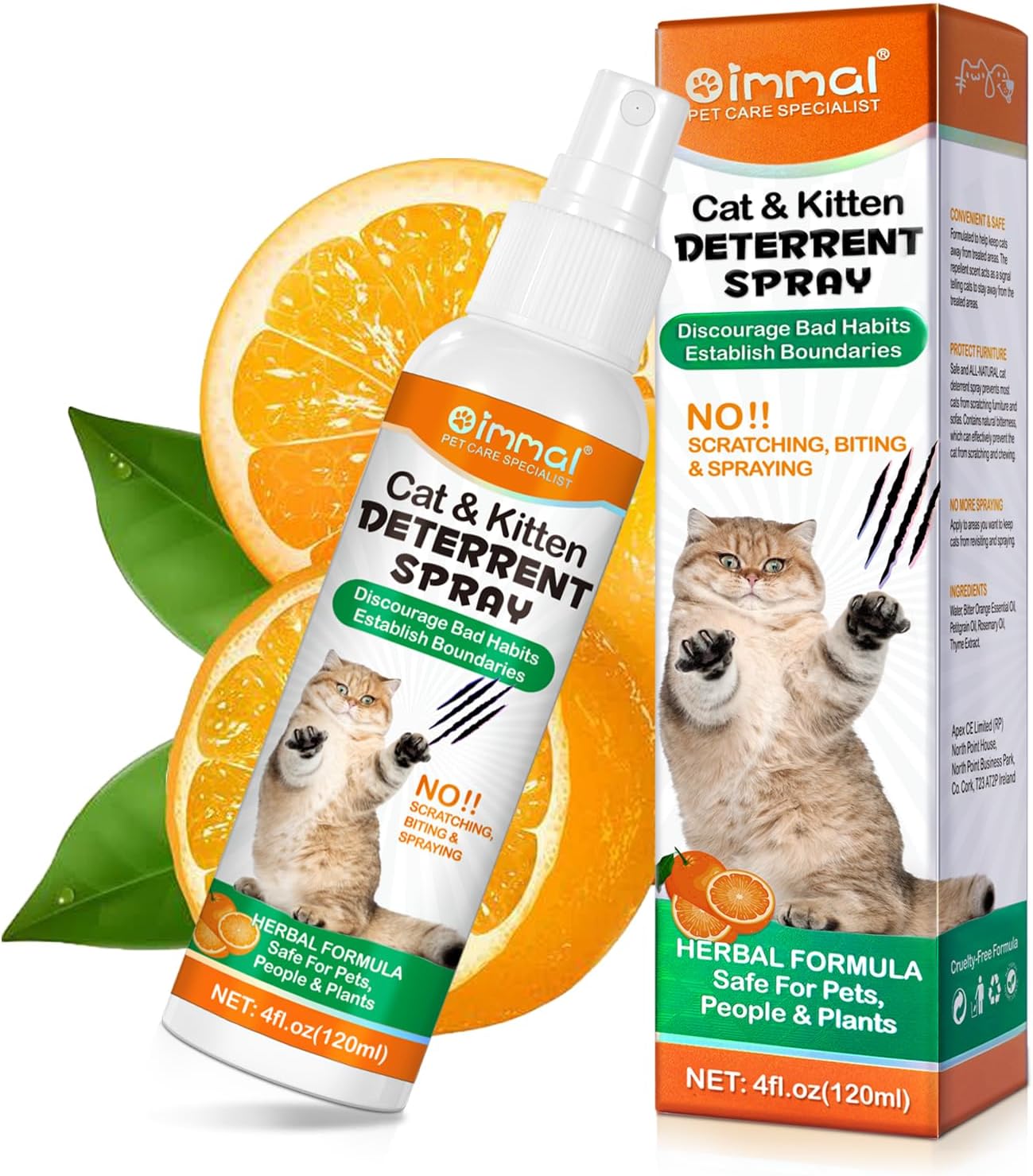 AIQIUSHA Cat Deterrent Sprays,120ML,Anti Pee & Anti Scratch Furniture & Anti Scratching Plants,Suit for Indoor & Outdoor,Establish Boundaries & Keep Cat Off,Safe for Children & Plant