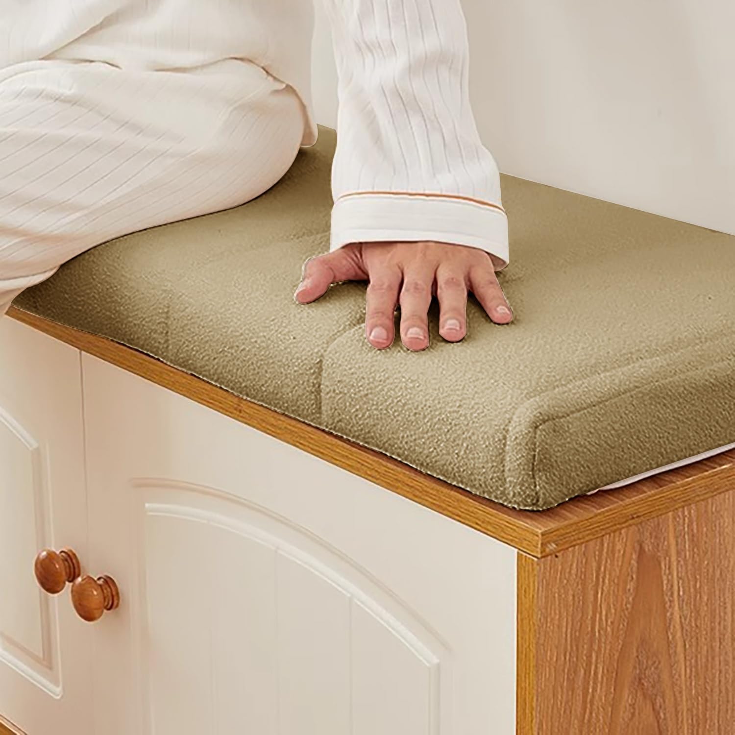 Custom Size Bay Window Seat Cushion Bench Cushions for Indoor Furniture Mudroom Reading Nook Kitchen Dining Room Anti-Cat Splash-Proof Non Slip Bottom Scratch-Resistant(#10,40x85cm/16x33in)