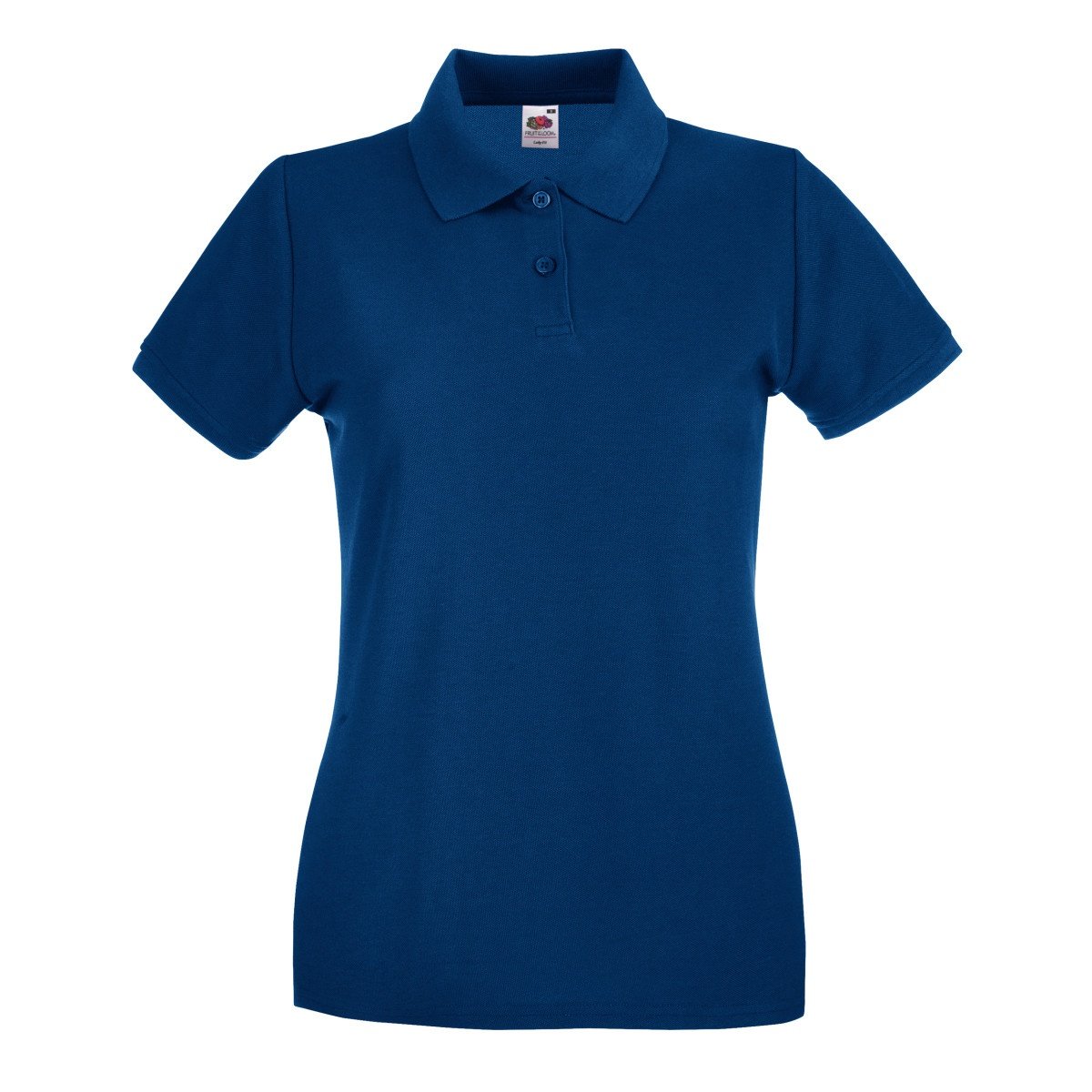 Fruit Of The Loom Women's Navy Premium Fitted Short-Sleeved Polo Shirt In | Size: Medium