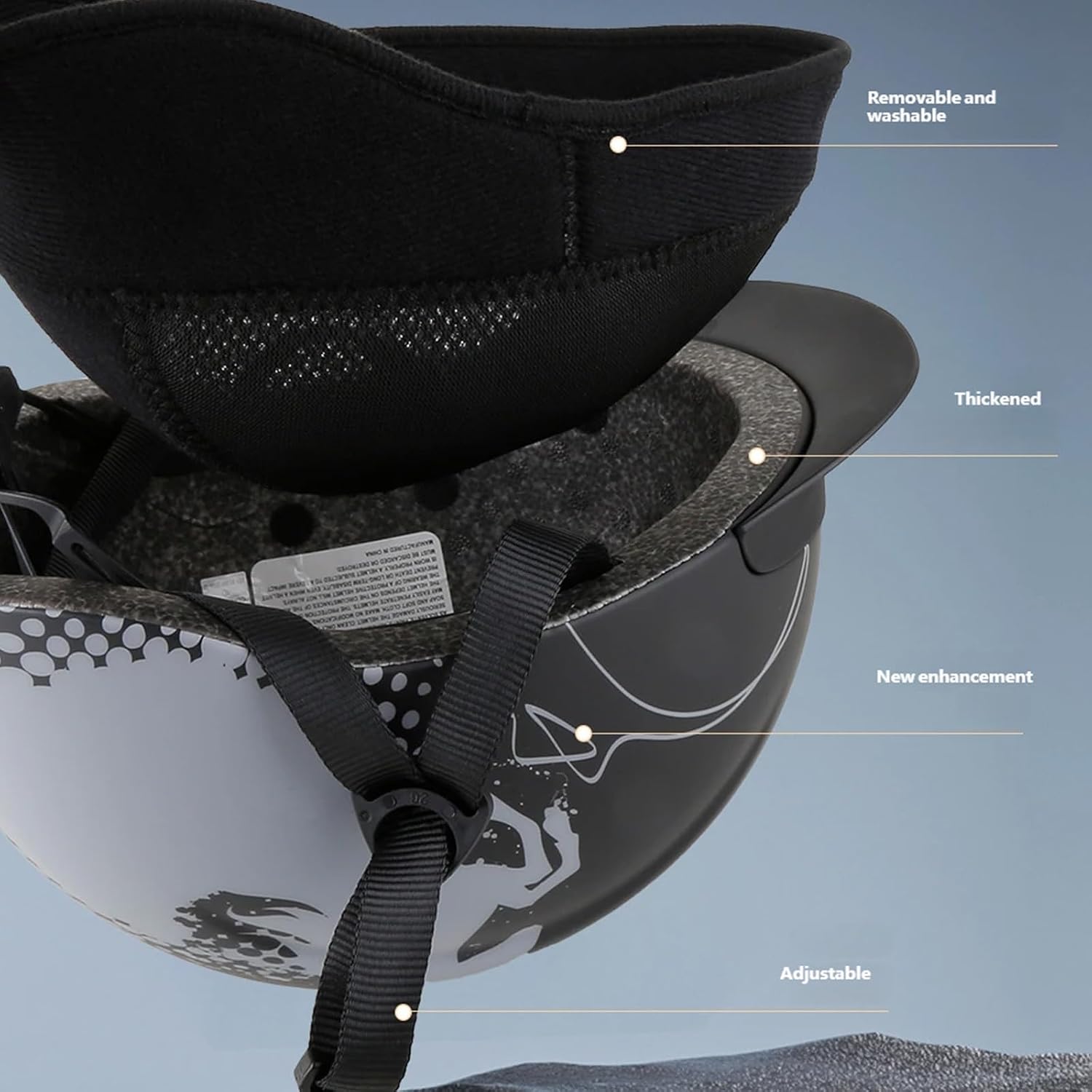 Horseback Riding Cap with Adjustable Chin Strap, Vented Hard Shell and Short Brim for Equestrian Training Wear Horse Riding Black