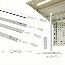 Gondola Shelving Lighting kit with 4 Pack 30 inches LED Light Bars, Adapter, Power Track and all accessories for Retail Store, Display refrigerator, Cooler, Merchandiser, Pure White 6000K 30"