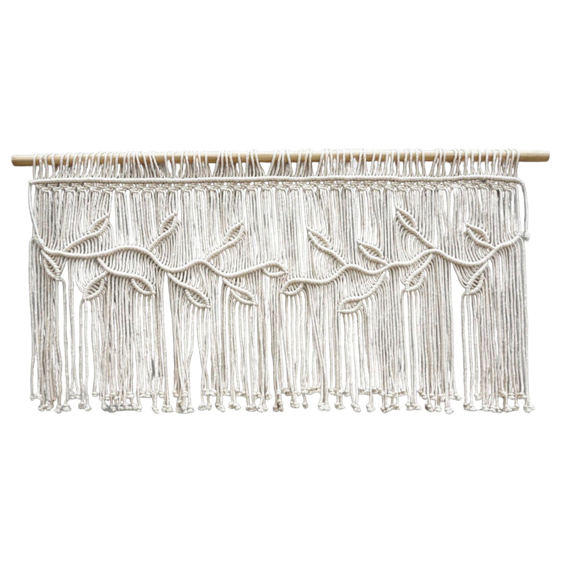 Rideaux de macramé pour fenêtres rectangle de salon et cantonnière bohème en coton