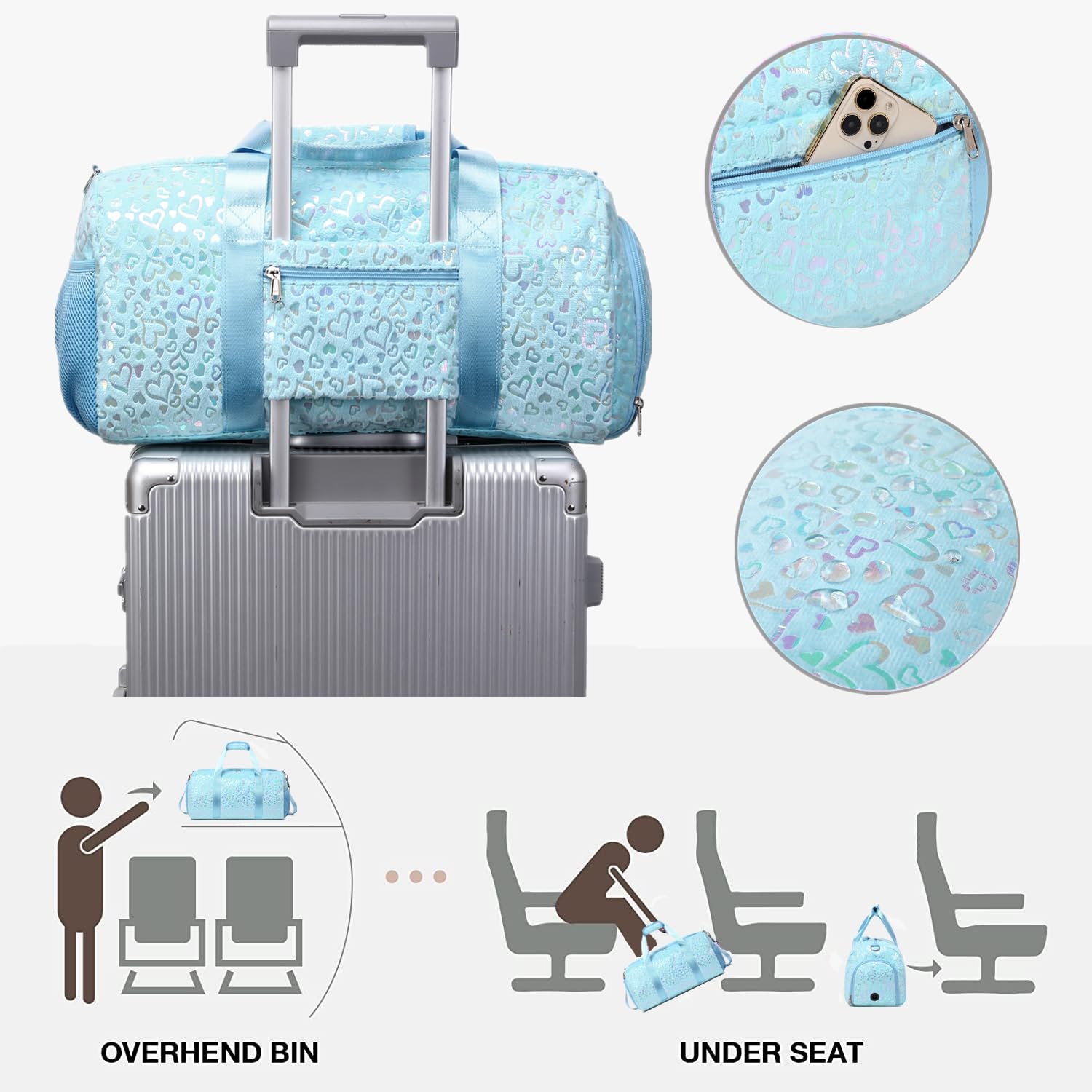 Borsone Palestra Borsa Sportiva Bambina Borsa Piscina Bambina Borsone da Viaggio con Scomparto Scarpe Separato
