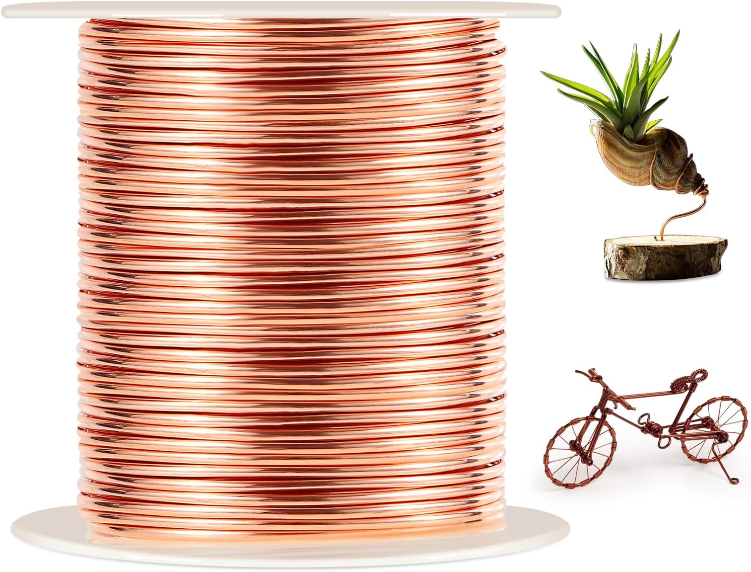 99.9% Dead Soft Copper Wire, 16 Gauge/ 1.3 mm Diameter, 127 Feet / 39m, 1 Pound Spool Pure Copper Wire, Jewelry Making Wire for Crafts, Christmas Wreaths Tree, Garland and Floral Flower Arrangements