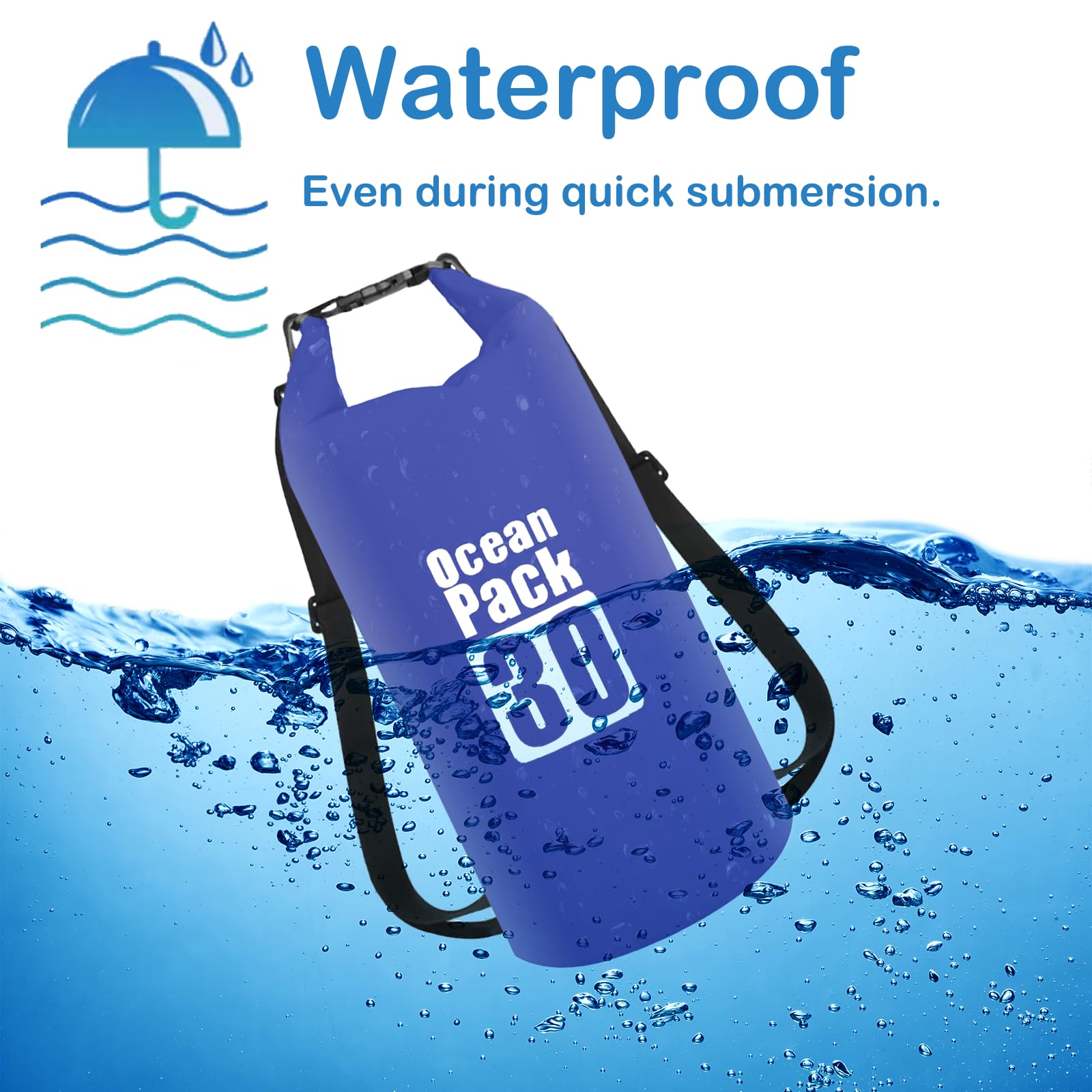 POPOYU Bolsa impermeable, Blue, 30L