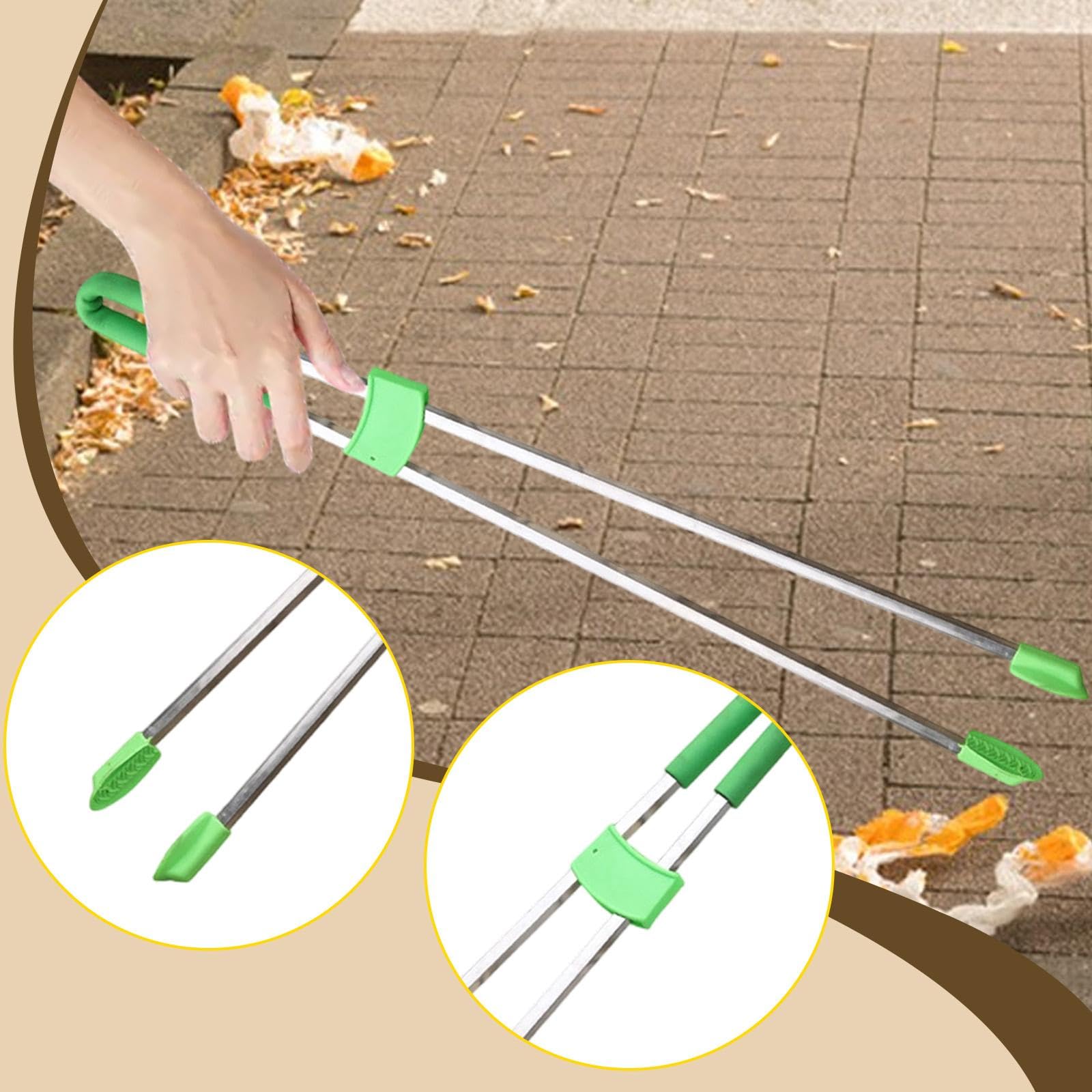 LOVIVER Recolector Basura Herramienta Pinza Recoge Desechos Pinza Extensible Agarre Antideslizante Función Ergonómica Adecuado para Adultos Limpieza de Jardin, Varilla de Aluminio
