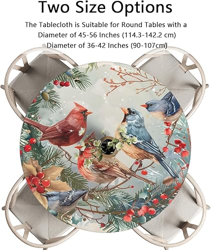 Miniatura 224 de Mantel redondo ajustado con diseño de mandala de flores, mantel circular bohemio y colorido con borde elástico, impermeable, lavable, de poliéster