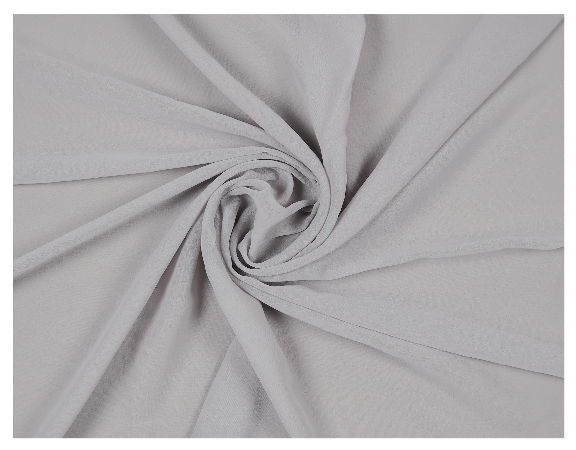 VDS Chiffon Fabric, 5 Yards Continuous Long, 44” Wide, Soft Sheer Arch Cloth for Wedding Engagement Event Party Banquet Decoration Canopy Arbor Drapery Panel Backdrop Bridal Sewing DIY (Grey) — image 1