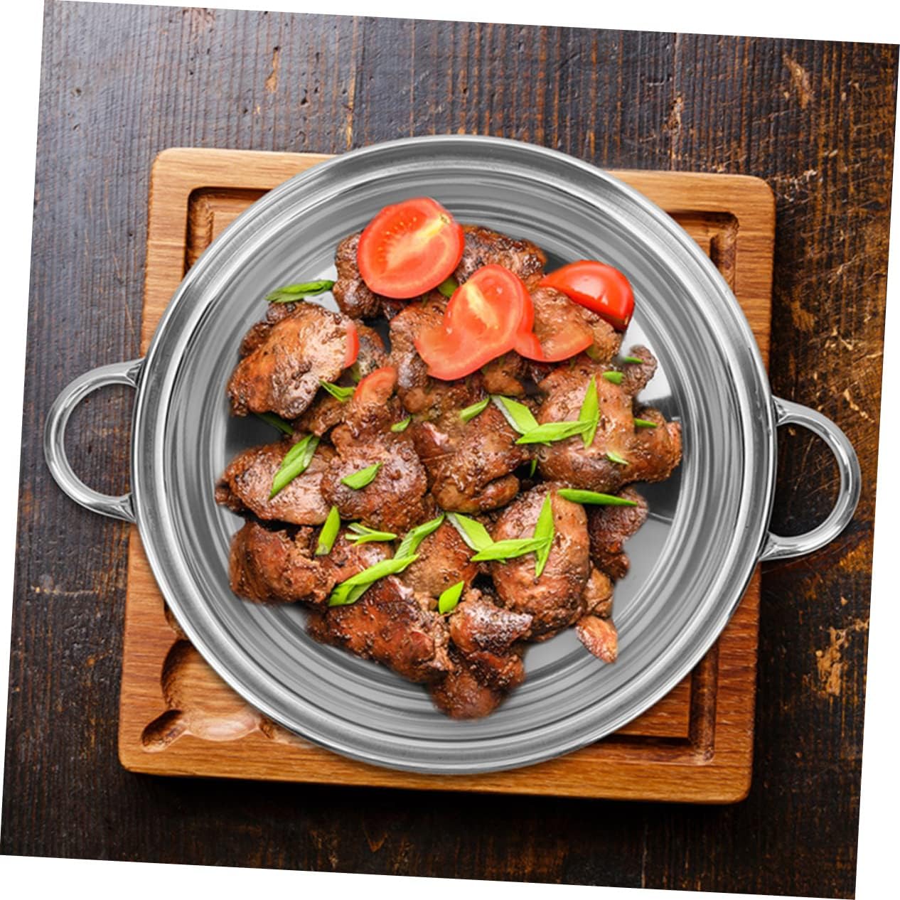 Stainless Steel Pot Set Griddle Shabu Pot Frying Pan Lid Easy to Clean