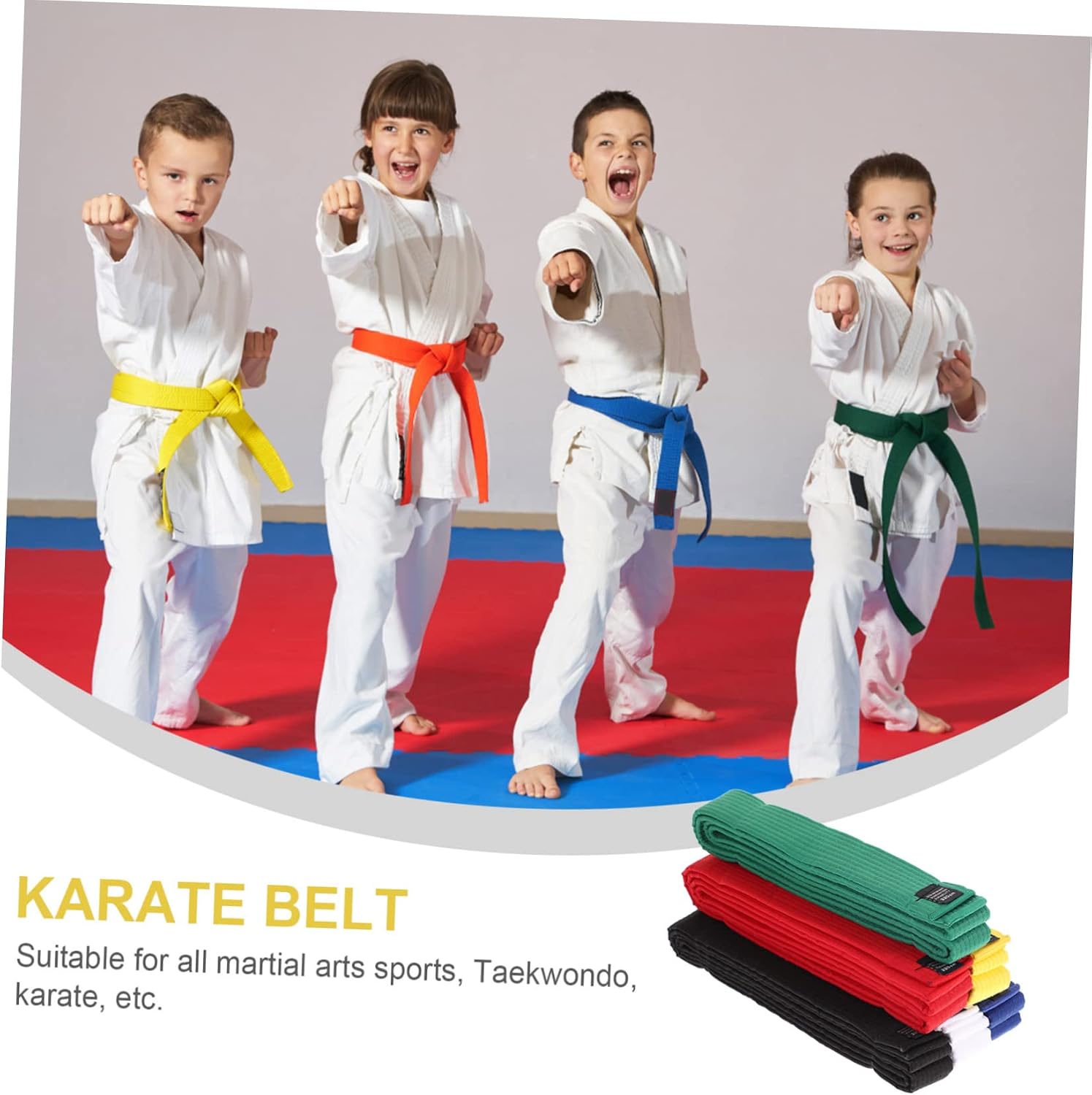 6pcs Cotton Taekwondo Belts Multicolor Martial Arts Training Gear for Karate Includes for Competitions and Practice