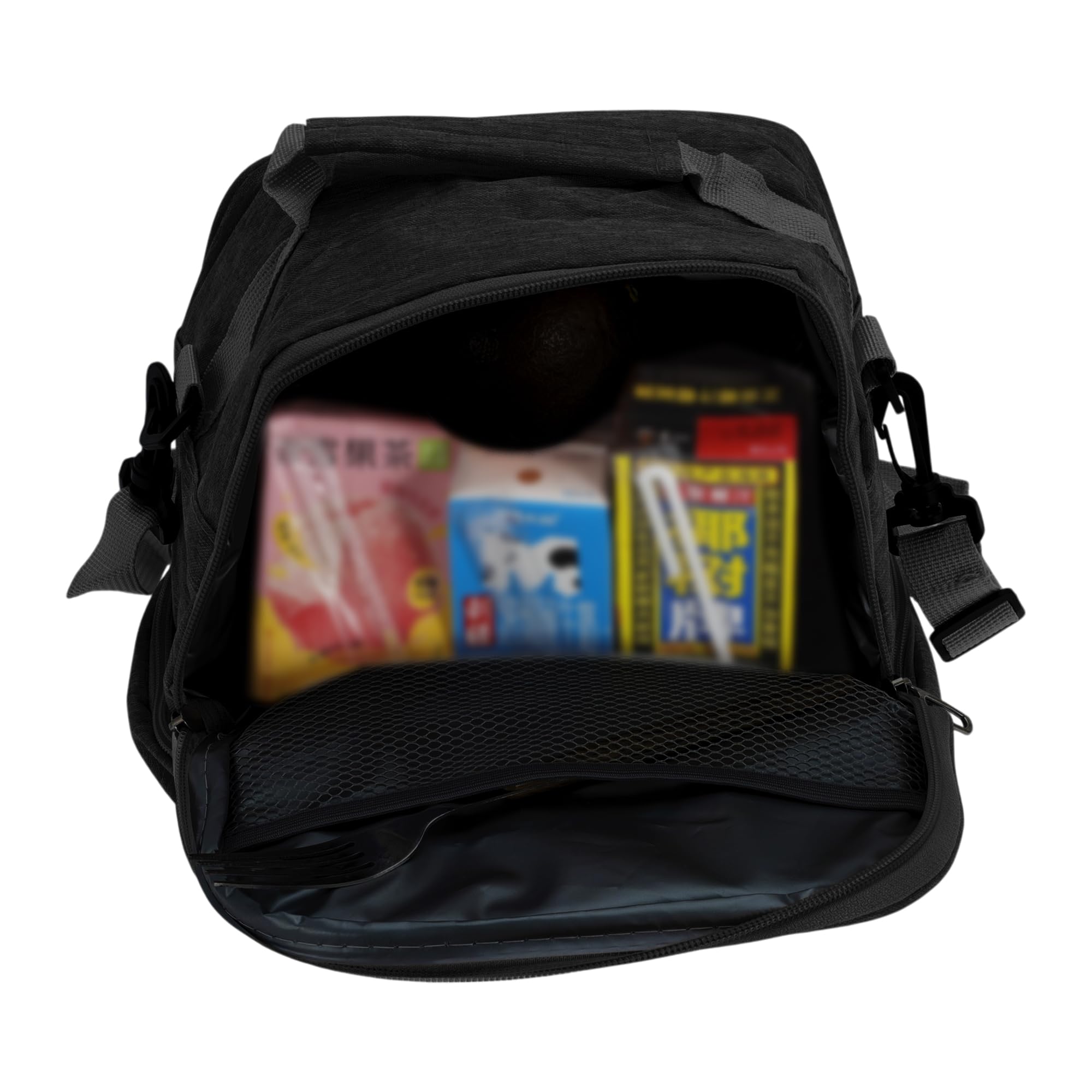Mittagessen Tasche Schwarz 1 Stk Für Büro Isolierte Zwei Fächer