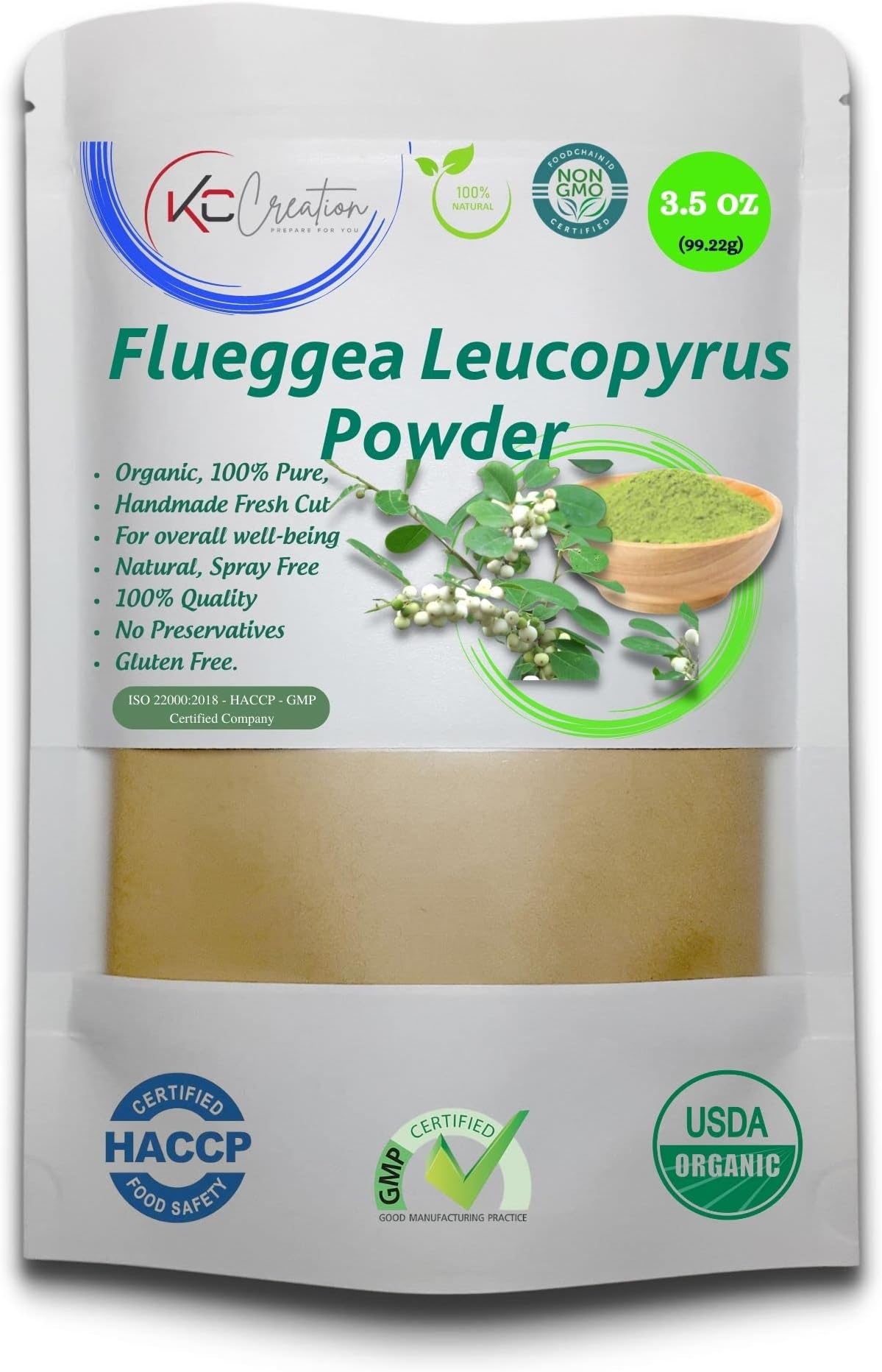 Organic Flueggea Leucopyrus Powder, Katupila, Spinous Fluggea, Humari (3.5oz)