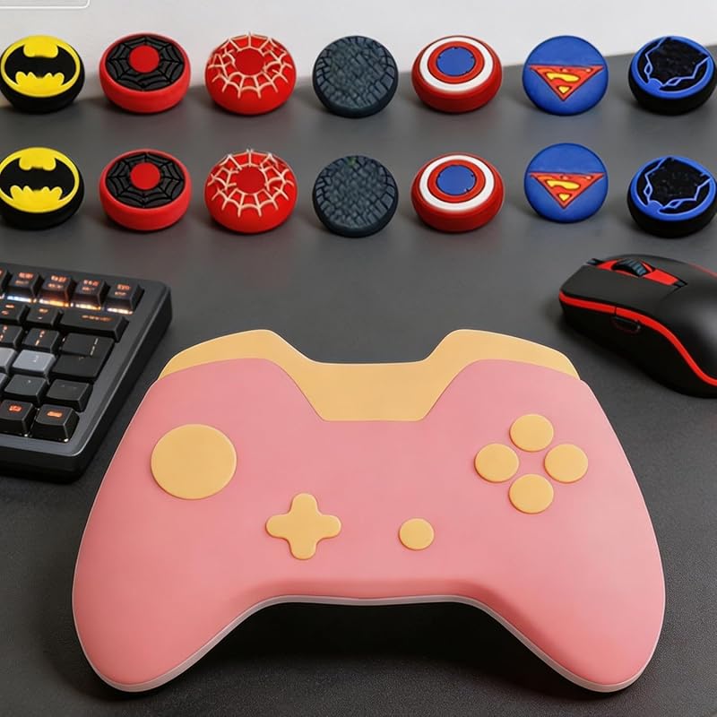 12 empuñaduras de silicona antideslizantes para pulgar, tapas universales de palanca analógica de superhéroe para PS5, PS4, Xbox Series X/S, controlador Switch Pro, cubiertas de joystick resistentes al sudor para protección de juegos