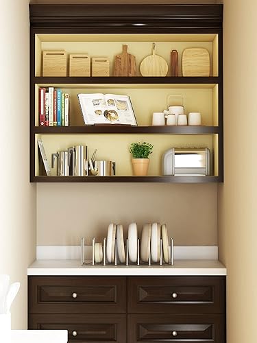 Miniatura 3 de Soporte de placa para ollas y tapas para la cocina de acero inoxidable, 8 secciones, longitud de acordeón ajustable, se puede extender hasta a 30