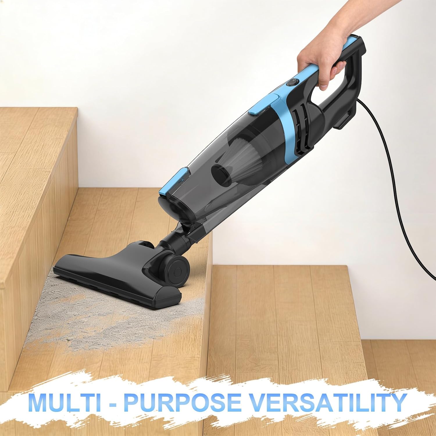 Corded Stick Vacuum, 20Ft 600W Power Stick Vacuum Corded, 6 in 1 Ultra- Light Vacuum Cleaner (Blue) image 3
