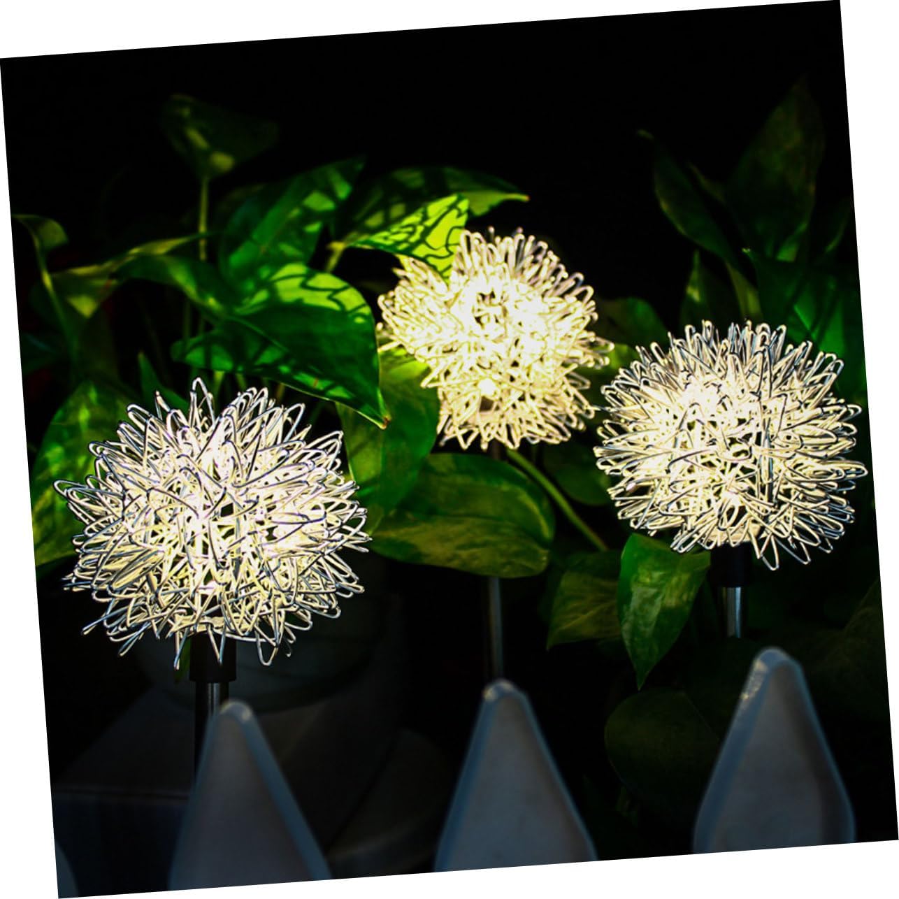 Toyvian 4 Pcs Dandelion Shaped Solar Garden Stake Lights Decorative Outdoor Lawn Lamp with Design Easy Installation for Charming Night Atmosphere