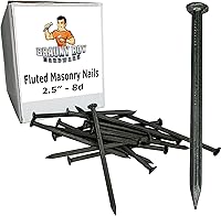 BRAUNYBOYHARDWARE 2.5" Fluted Hardened Concrete Masonry Nails 8d for Cinder Block, Walls, Cement Board - 50 Pack