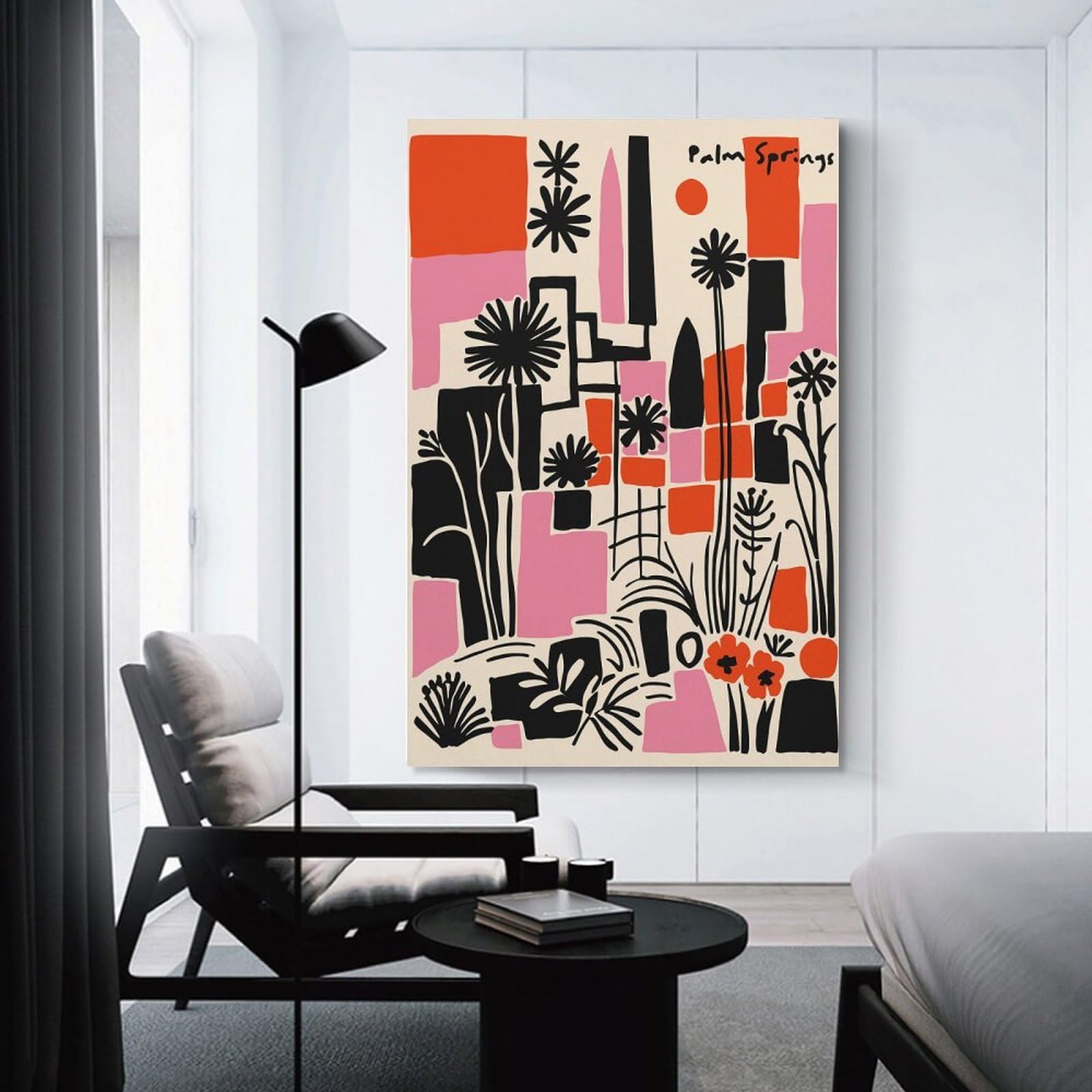 Junmoney Palm Springs Abstract Landscape Art Wall Art Print, 08x12inch(20x30cm), for Lounge Decor, Bedroom Walls Or Flats, Decorative Artwork for Empty Walls