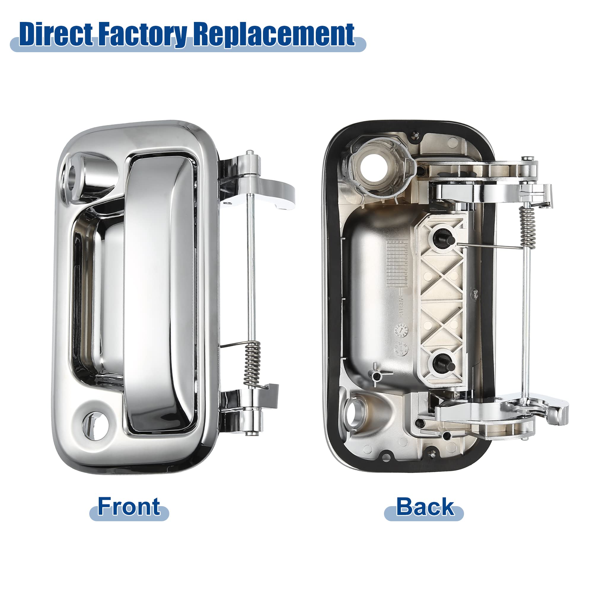 Manija De Puerta Trasera Con Cámara Para Ford F250 F350 Super Duty 2017-2019 | Cromo Y Ojo De Cerradura