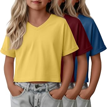 3 Pack Girls Crop Tops