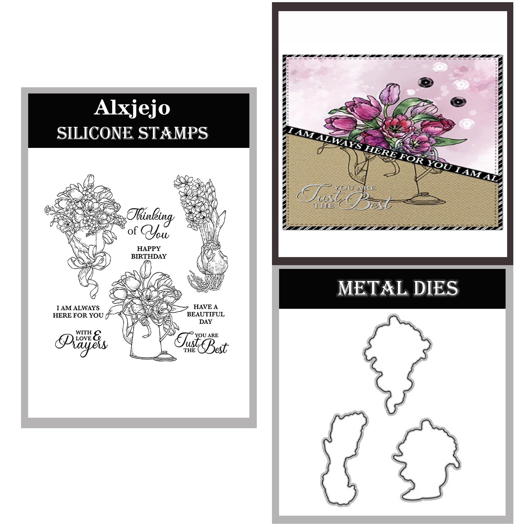 Alxjejo Cutting Dies and Stamps Set 2024-2025-2026,Stamps and die for Card Making for DIY Birthdays, Thanksgiving Day, Valentine's Day, Scrapbooking, Art Craft, Festivals Greeting Card Album