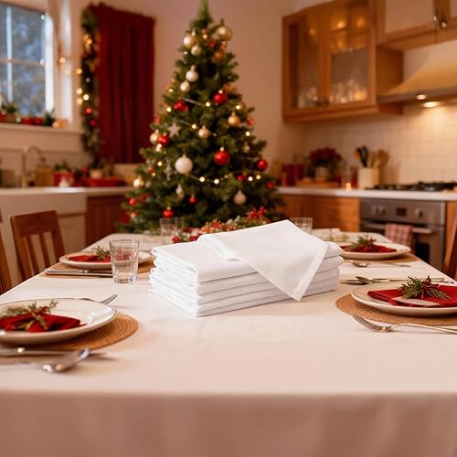 Vista 185 de Encasa XO Juego de 12 servilletas de tela color azul cobalto, 17 x 17 pulgadas, servilletas de cena de algodón de color sólido, servilletas de boda